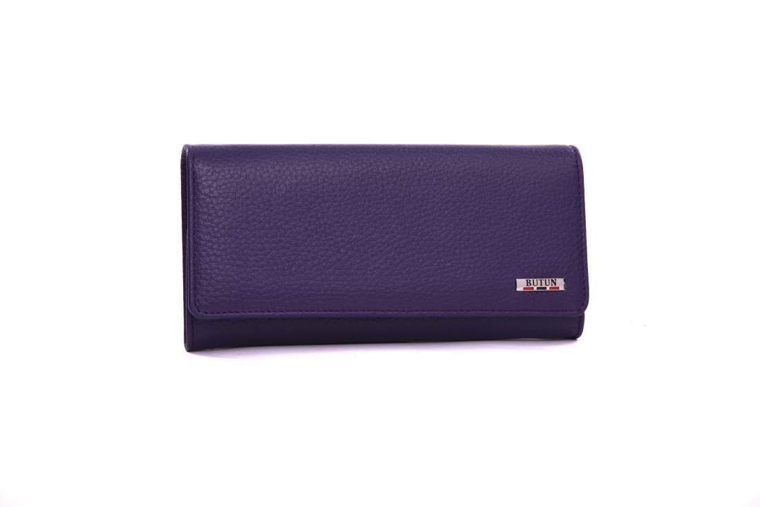 Фиолетовый кожаный кошелек для женщины